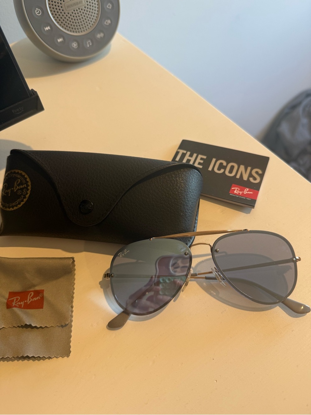 Women authentic reflective lavender ray ban aviators